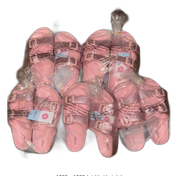 NWT Cat & Jack EVA Footbed Sandals | Girls Size 4 | Pink | Lot of 5 pairs - Picture 1 of 4